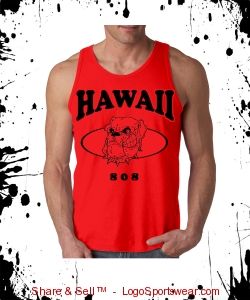 HAWAII 808 MUSCLE TANK TOP (RED) Design Zoom